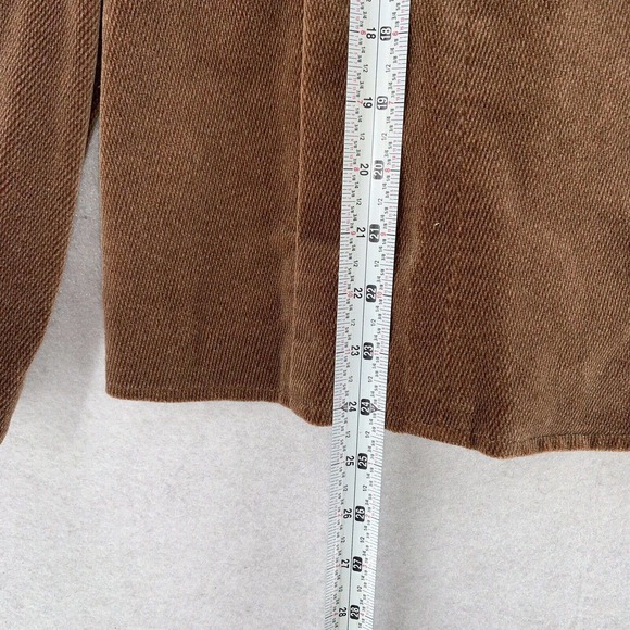 Talbots Button Down Corduroy Jacket Stretch Brown Front Pockets Womens‎ Lg - Picture 9 of 9